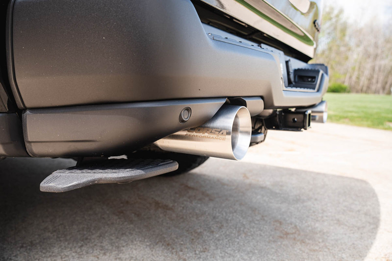 RAM 1500 Performance Exhaust - Dual Rear Exit - CORSA Performance - Cat-Back Sport, Dual Rear Exit w/ 5in Single Satin Pro Series - Satin - `25-`26